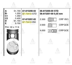 MITSUBISHI CANTER FE-511 711 PİSTON SEKMANLI 4M40 STD GOETZE